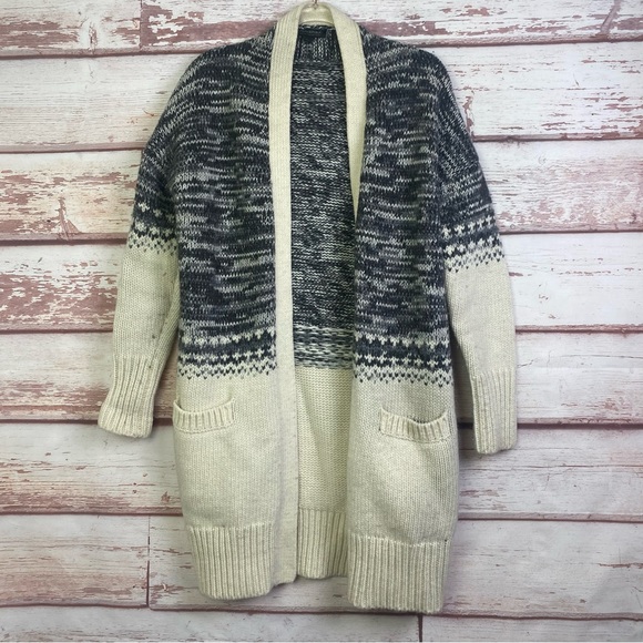 Banana Republic Blocked Fair Isle Long Open Cardigan - Picture 1 of 15
